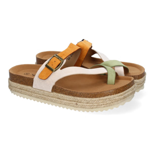 Sandalia de Plataforma de material Bio, Forradas de Yute para Mujer