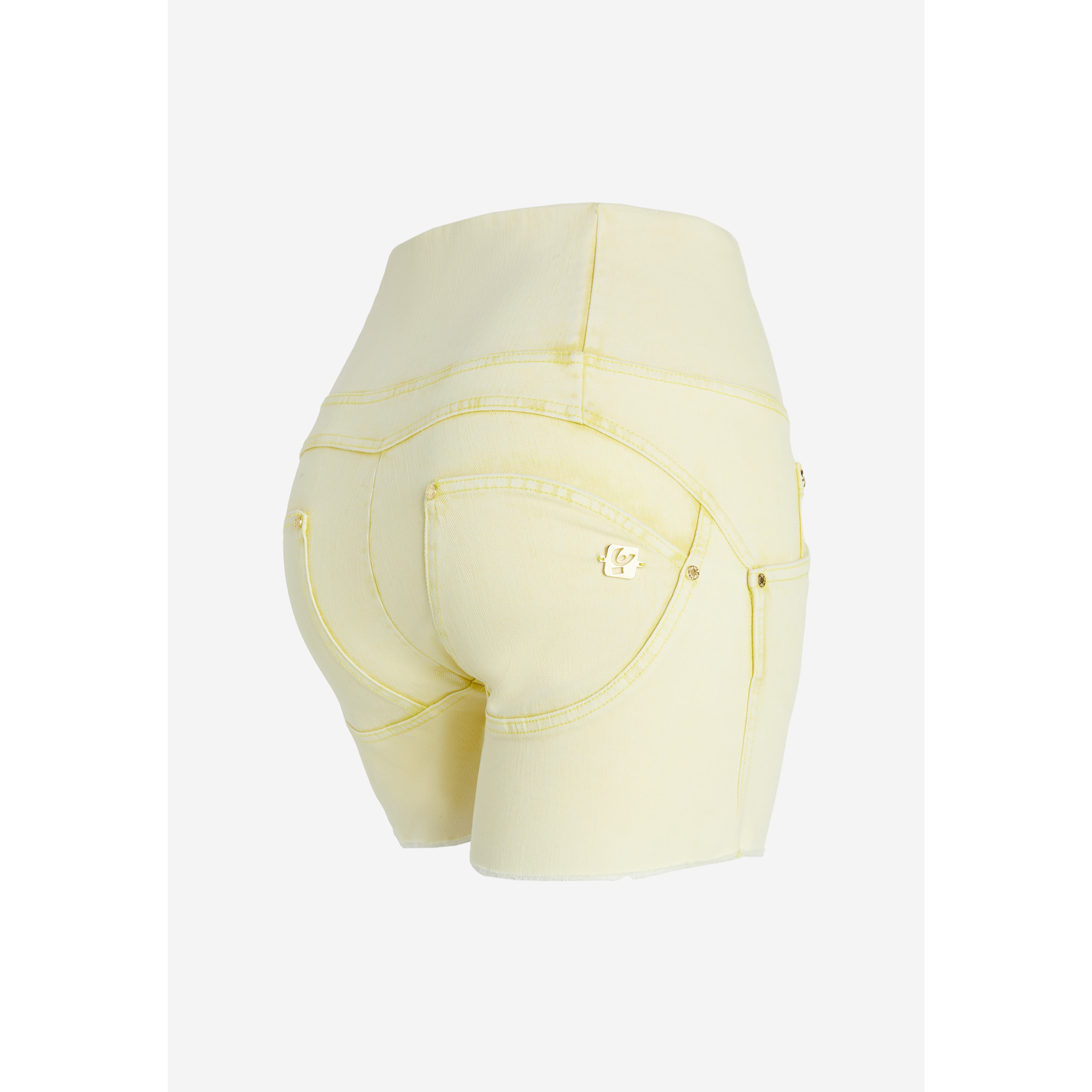 Shorts push up WR.UP® tintura ice wash con vita alta