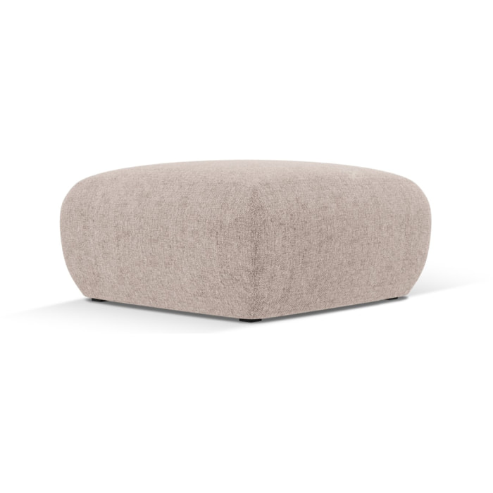 Pouf "Nolio" en chenille beige