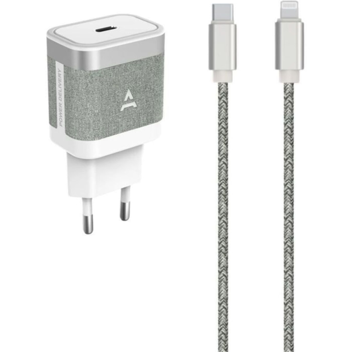 Chargeur + câble ADEQWAT 30W Powerdelivery USB-C +cable Ligthning