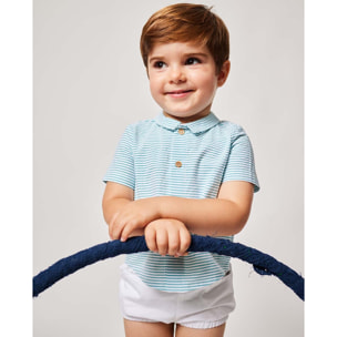 CAMISA MANGA CORTA RAYAS VERDE Y BLANCO