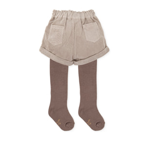 Short con leotardos - Crudo