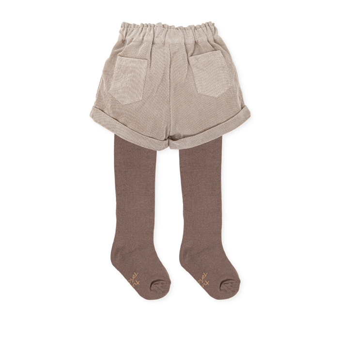 Short con leotardos - Crudo