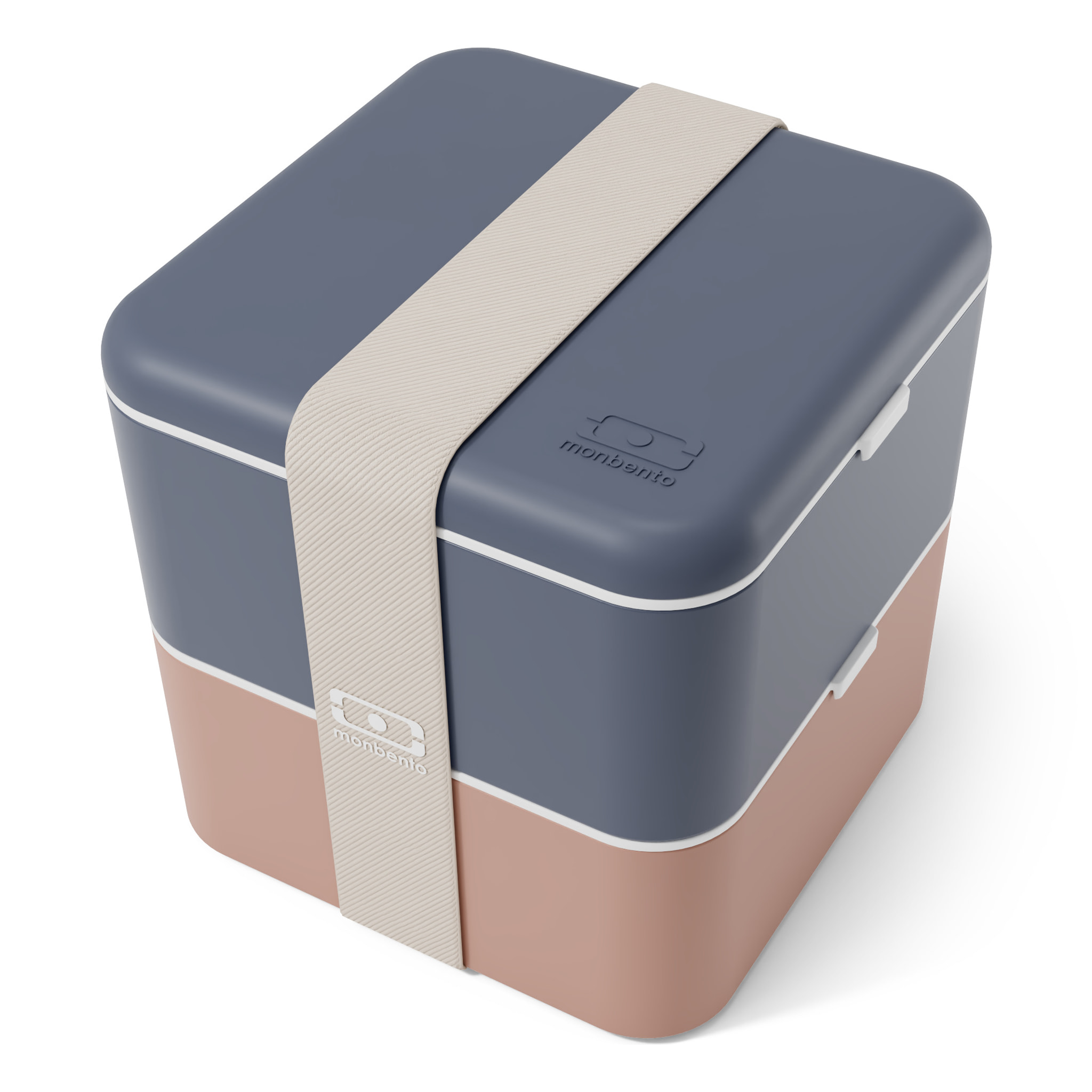Lunch box 2 compartiments Square 1,7L Made in France Bleu/Rose