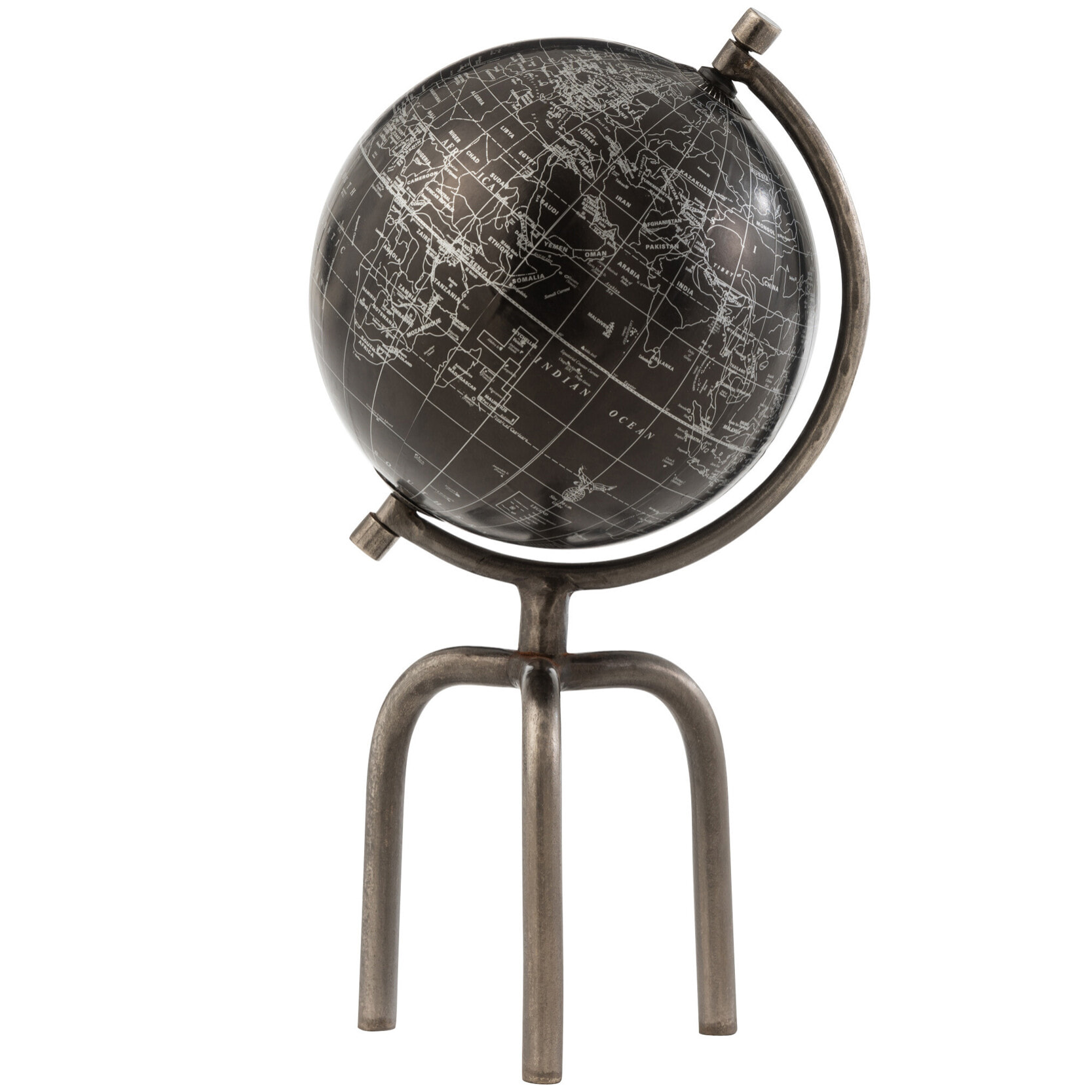 J-Line globe Trepied - métal/plastique - argent/noir - small