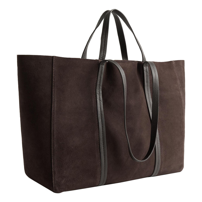 Bolso Titan - cuero vuelto de vaca - marrón oscuro