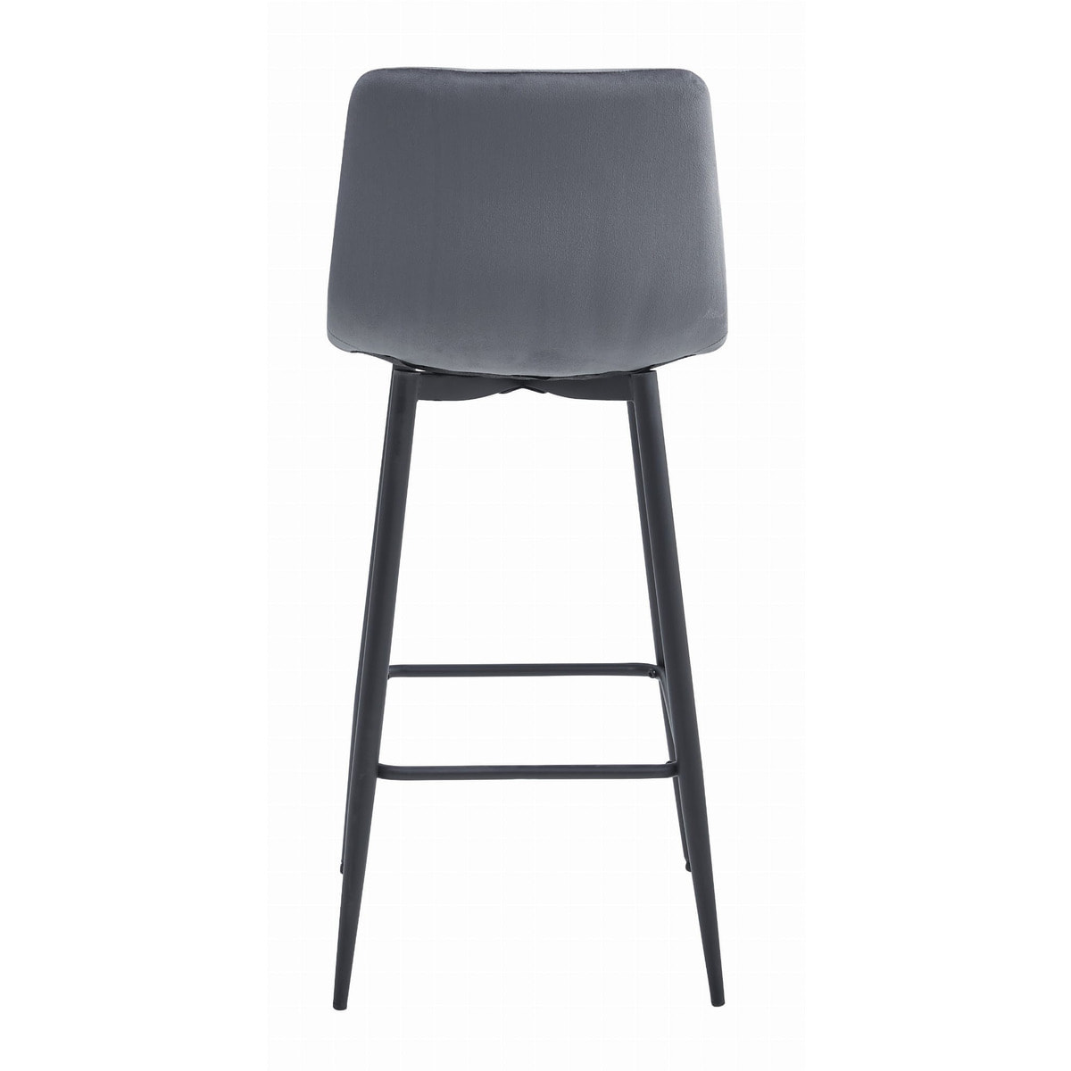 Set di 4 sgabelli bar NADO in velluto grigio scuro e acciaio