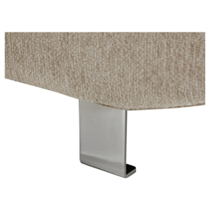 Margaux - Canapé d'angle droit 5 places convertible avec coffre et têtières réglables en velours texturé - Beige