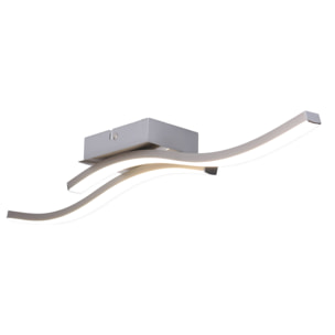 FORLIGHT Plafón Rippe LED 9W Blanco Neutro 4000K On-Off Níquel Satinado, Blanco Opal Iluminación LED de Bajo Consumo