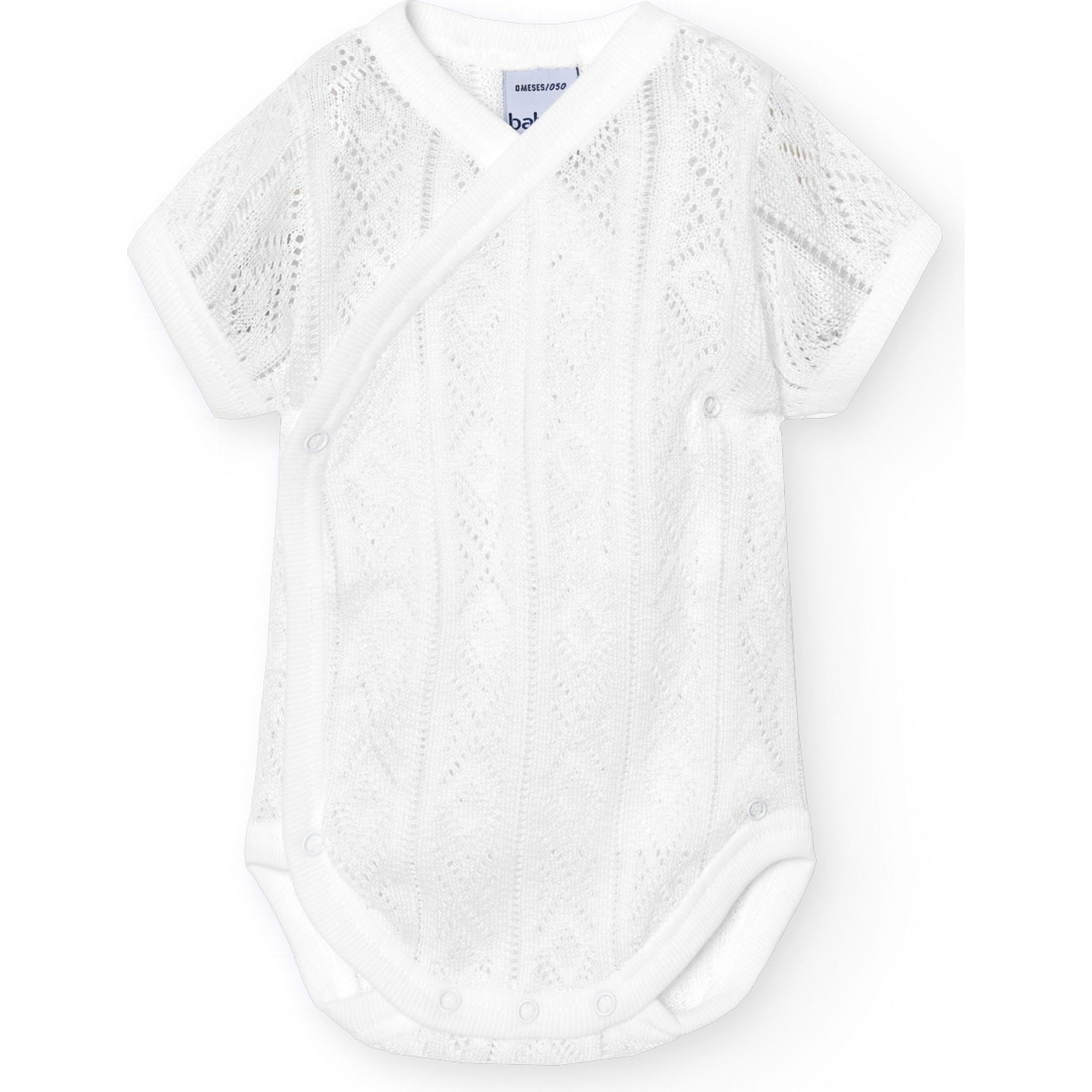 Body cruzado bebé manga corta perlé