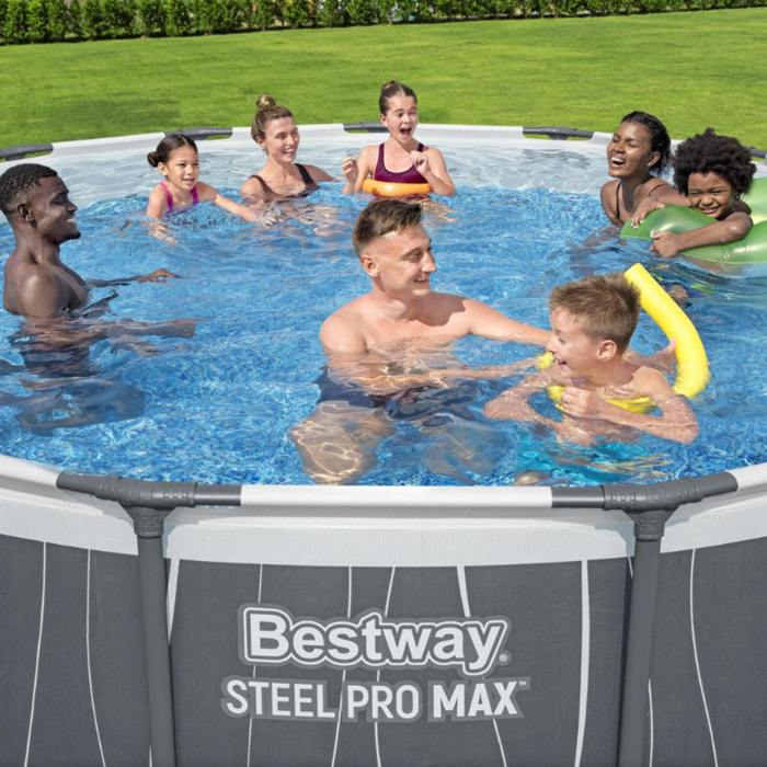 Bestway Piscine hors sol - Ronde - Steel Pro Max - 457 x 107 cm - Lumières LED incluses