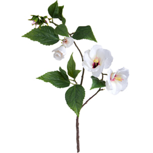 Hibicus Composto Da 2 Fiori. Altezza 76 Cm - Pezzi 3 - 30X76X35cm - Colore: Bianco - Bianchi Dino - Fiori Artificiali