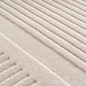 LENNY - Tapis de salon creme au design graphique