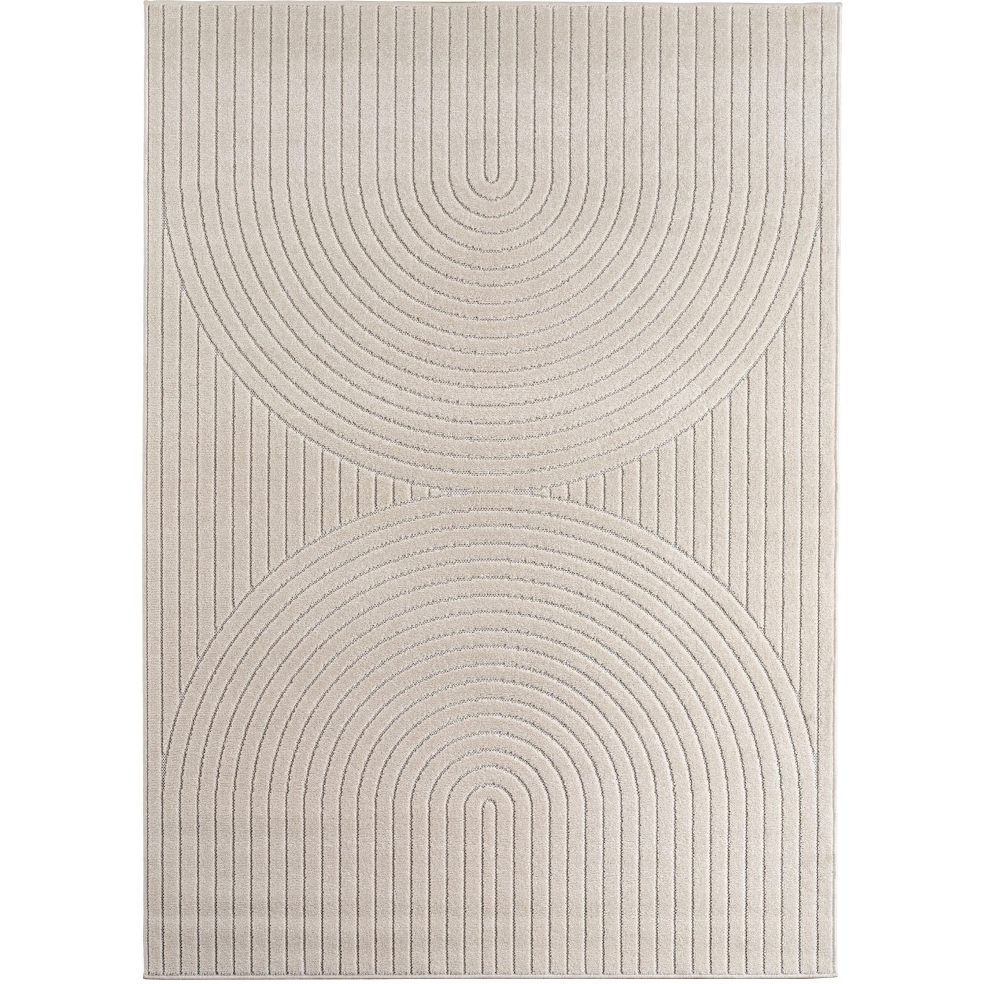 ALVORA - Tapis intérieur/extérieur crème à motif géométrique