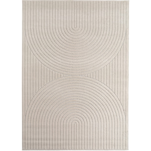 ALVORA - Tapis intérieur/extérieur crème à motif géométrique