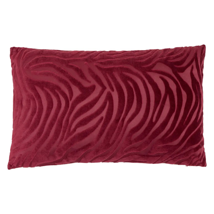 Coussin Tigris rouge grenat 50x30cm