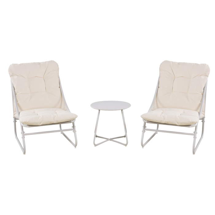 Salon De Jardin - HOME DECO FACTORY - Texas - 3 Pièces - Beige