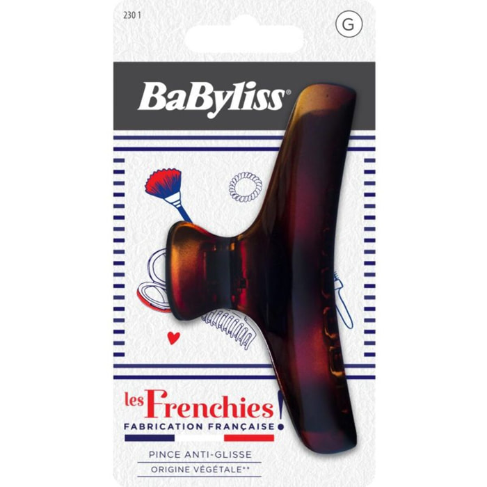 Pince cheveux BABYLISS anti-glisse végétale - Made in France