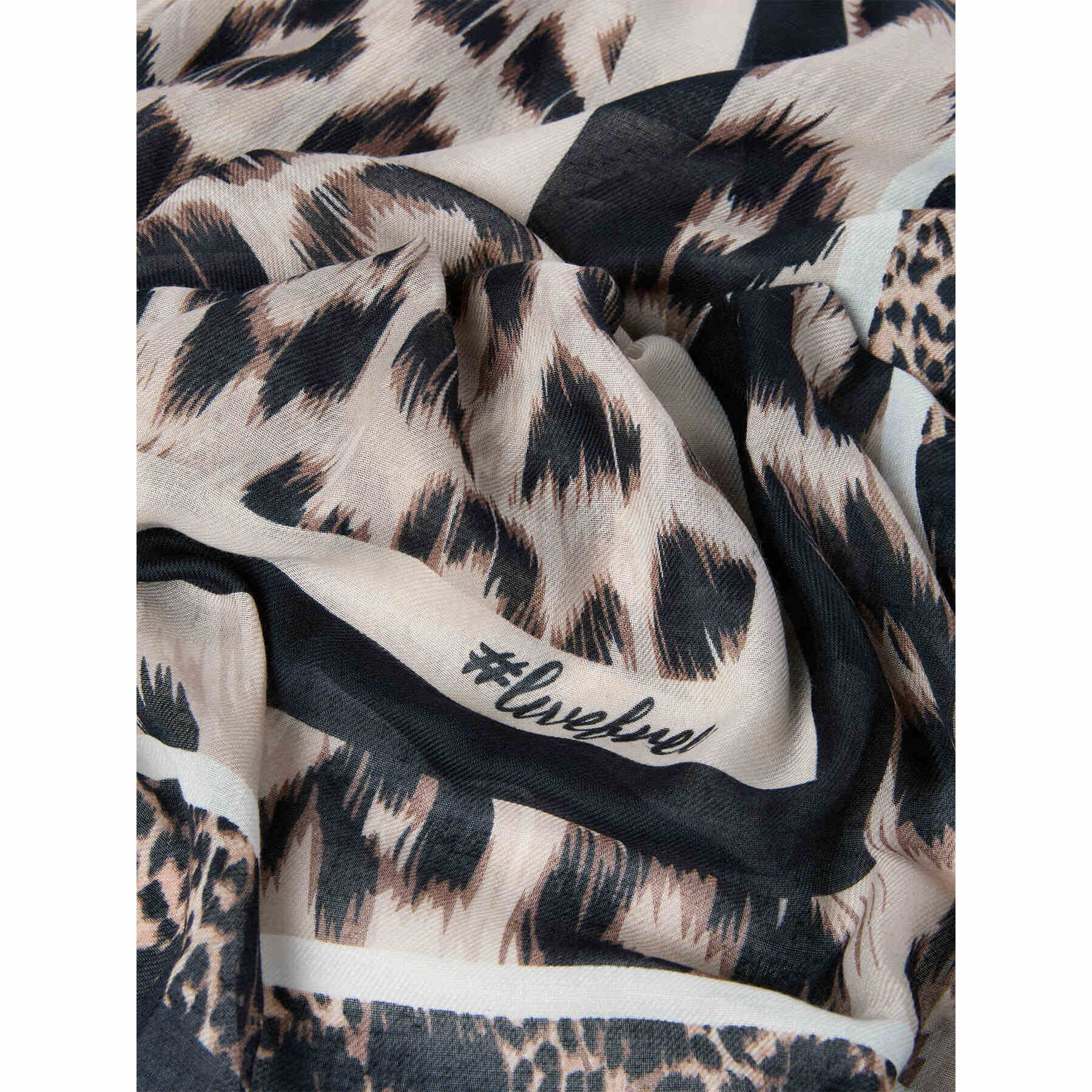 Fiorella Rubino - Foulard lungo con stampa animalier - Marrone