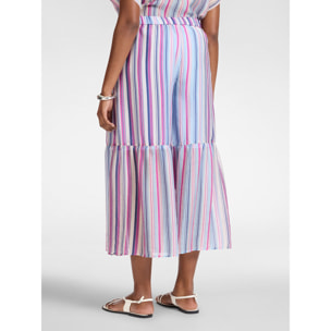 Elena Mirò - Pantalones palazzo de mezcla de lyocell estampados - Azul