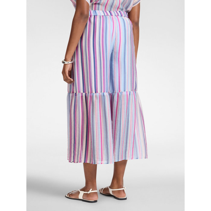 Elena Mirò - Pantalones palazzo de mezcla de lyocell estampados - Azul