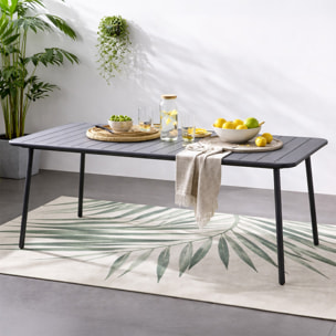 EVORA Table de jardin 6 places 160cm gris foncé