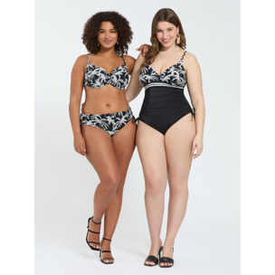 Fiorella Rubino - Bikini con estampado tropical y lazos - Negro