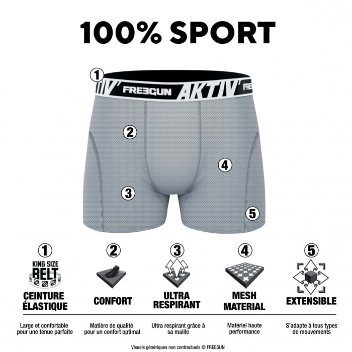Lot de 4 Boxers homme Aktiv Sport Ultra 3D