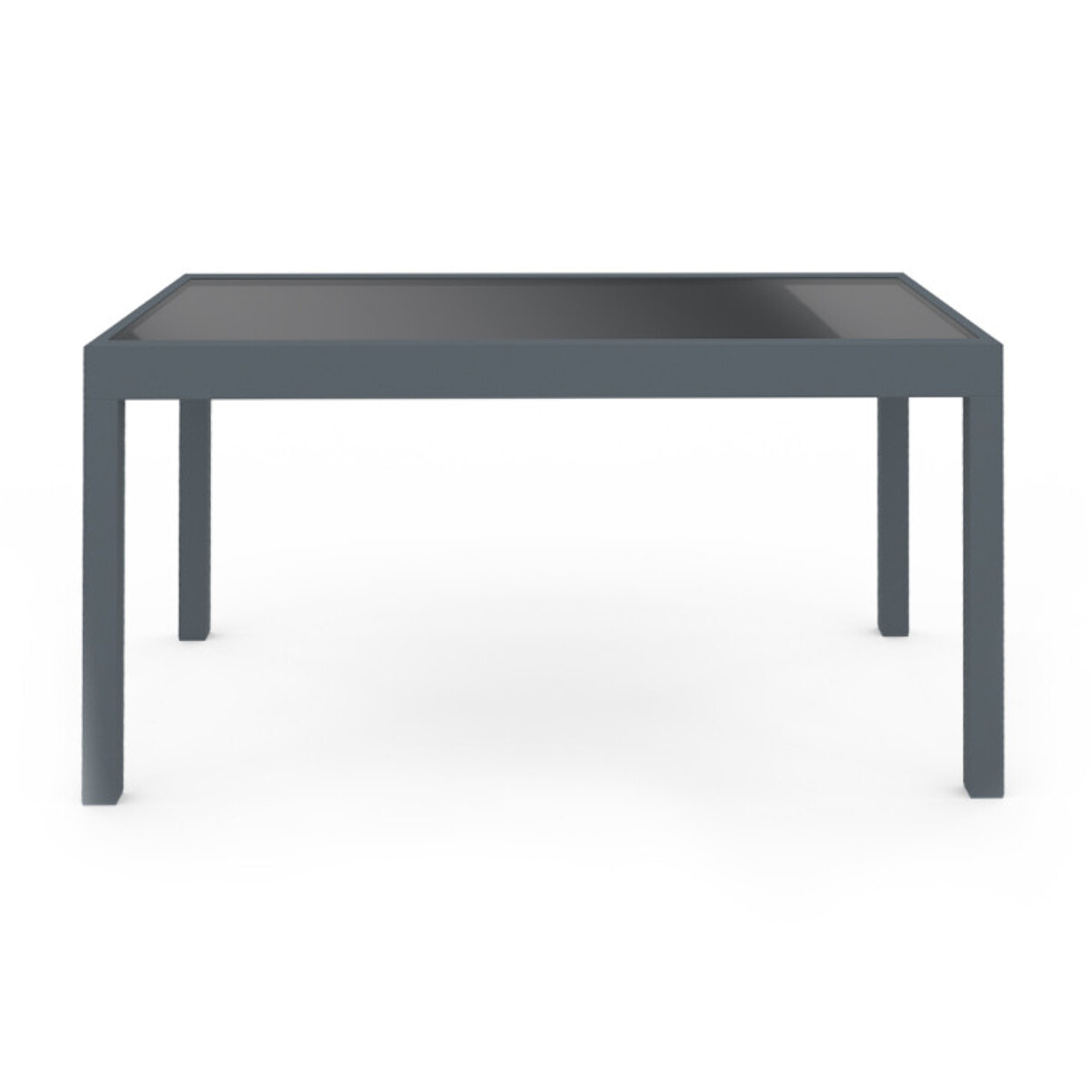 Table de jardin extensible en verre trempé gris foncé 135-270cm