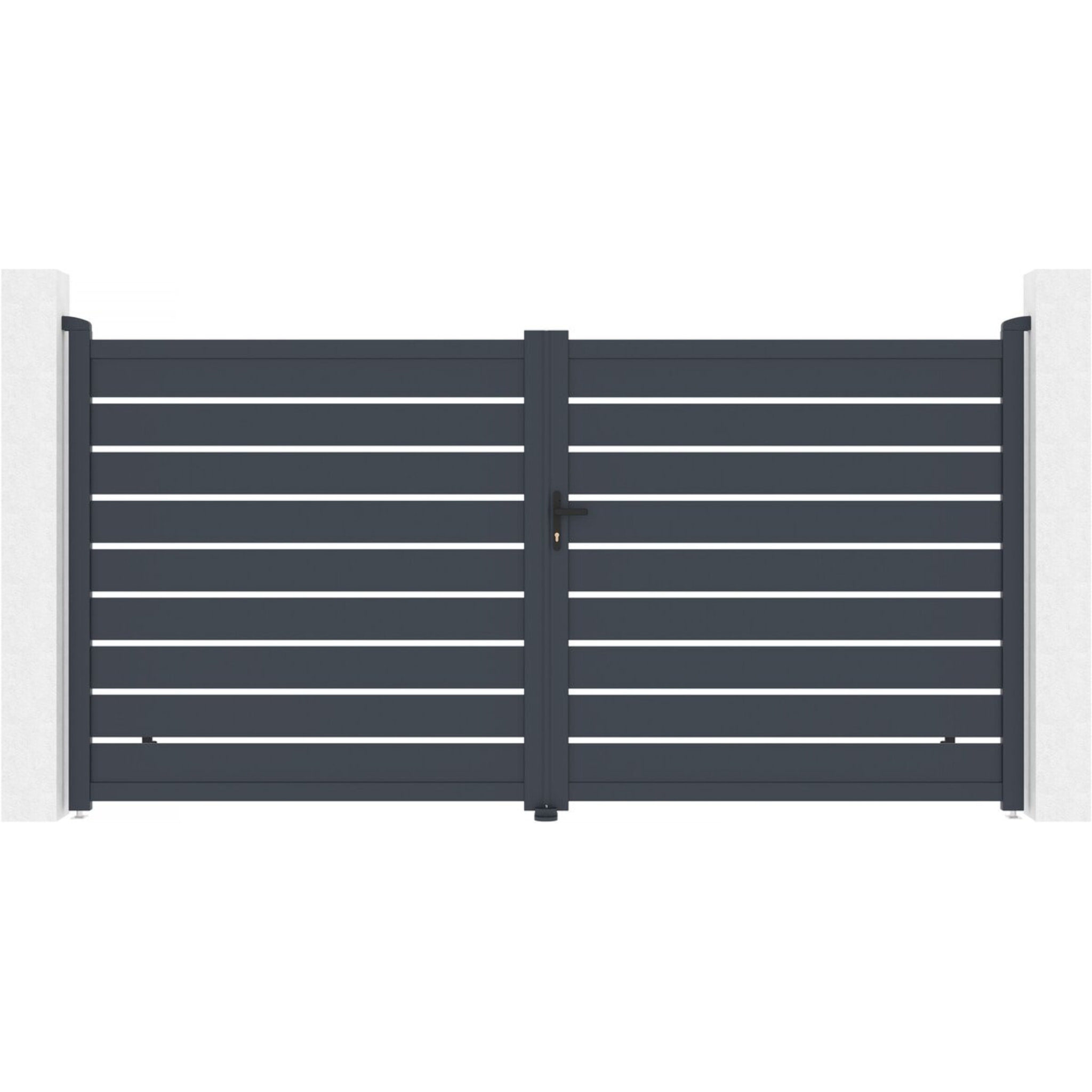 Portail aluminium  "Bastien" - 350 x 176 cm - Anthracite