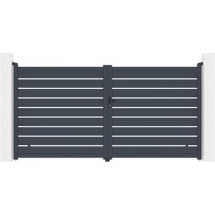 Portail aluminium  "Bastien" - 350 x 176 cm - Anthracite