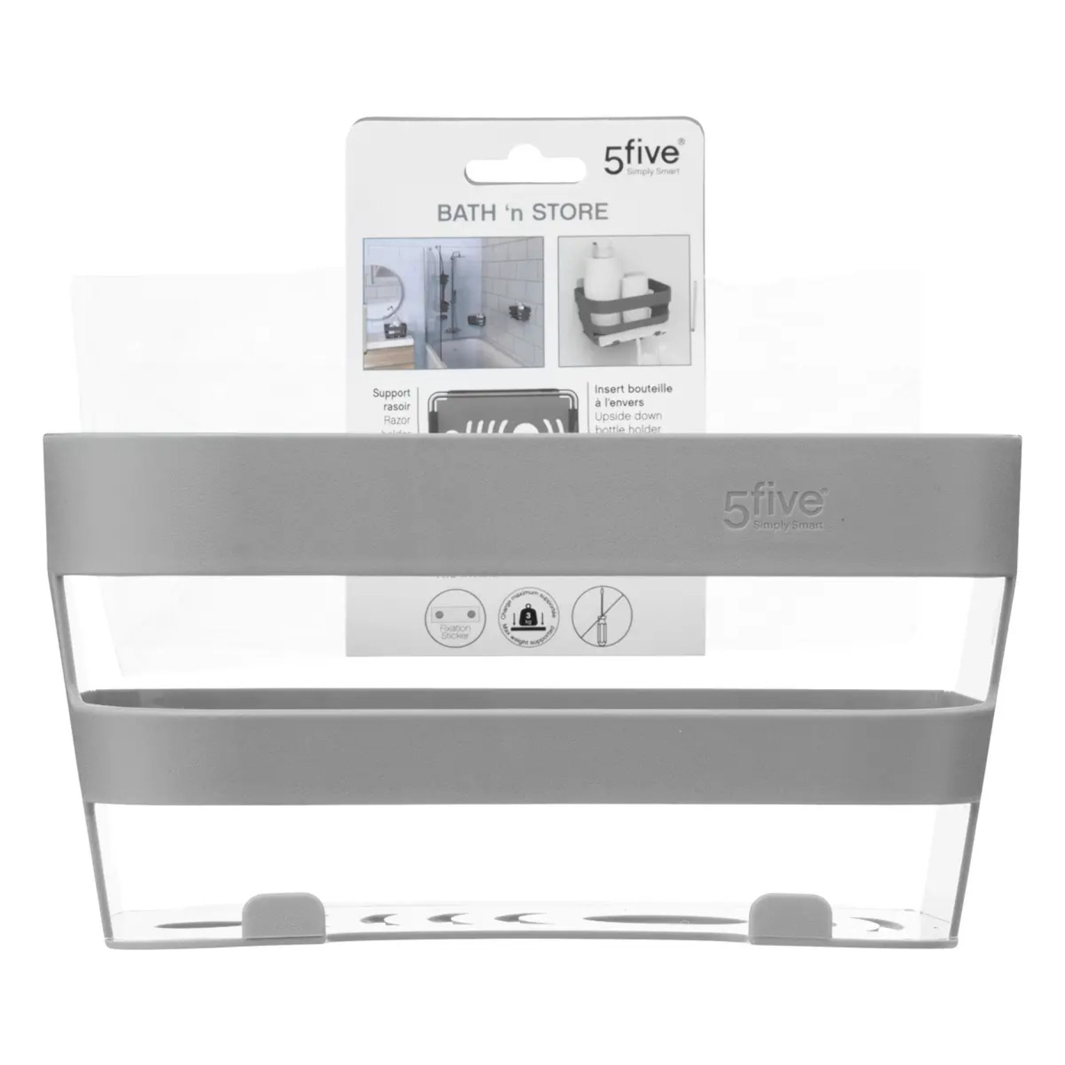 Étagère à ventouses "Bath'N Store" gris