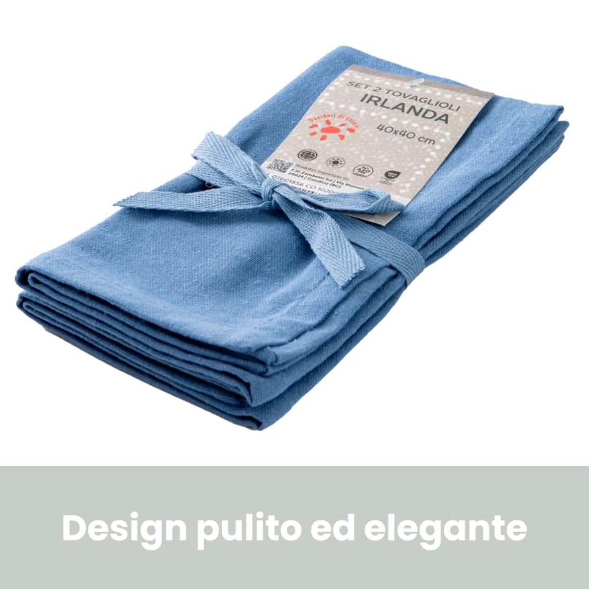 Intrecci – Set 6 tovaglioli in puro cotone 40x40 cm