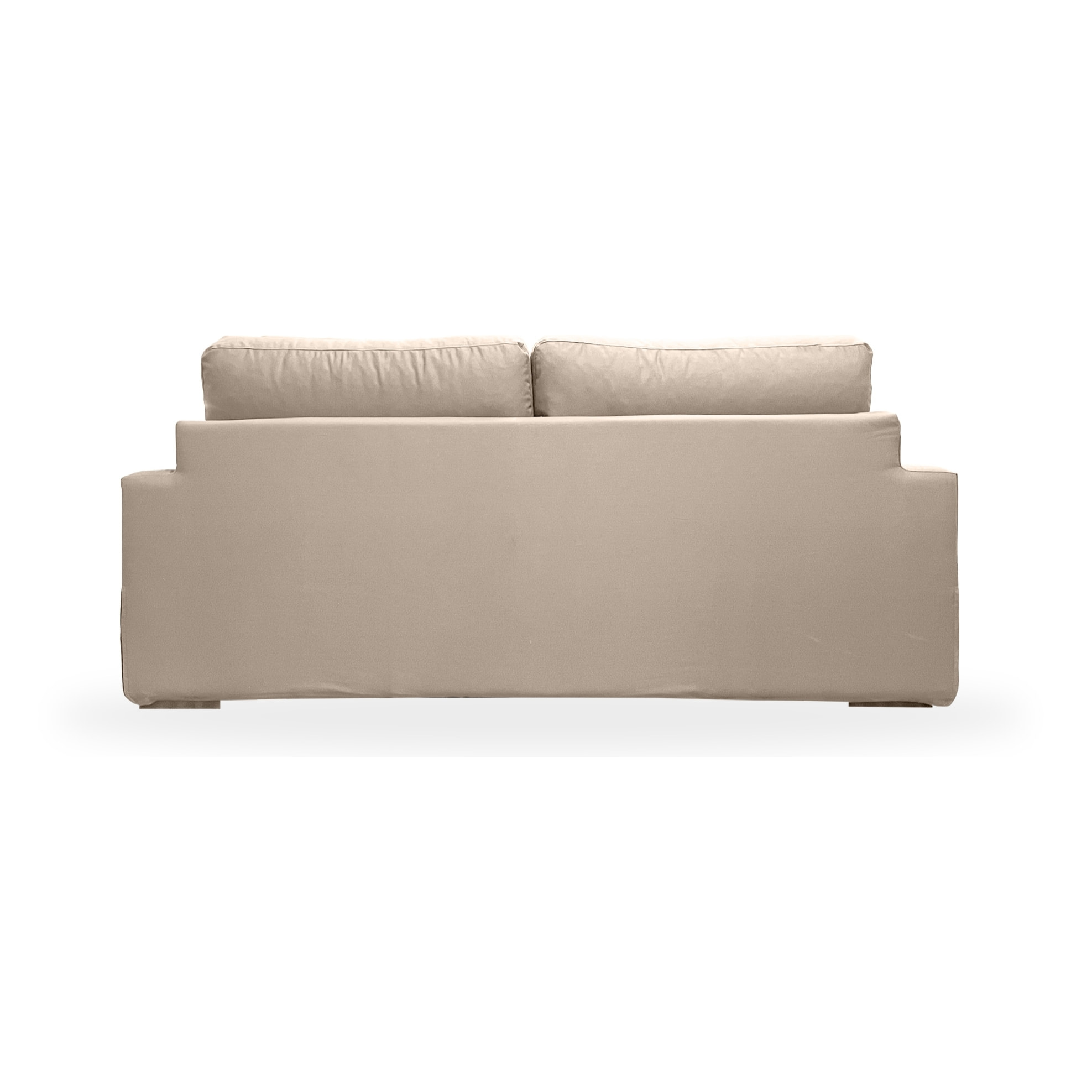 Canapé 3 pl TRESSIN 190 cm fixe tissu coton Taupe - 100% déhoussable - Fab. France