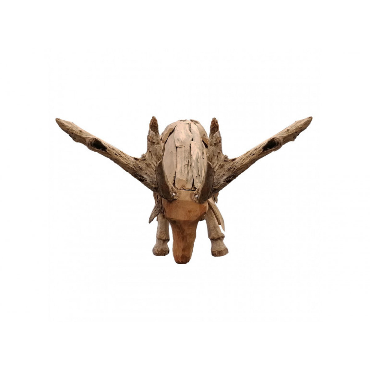 Sculpture animal bébé cerf en bois de teck massif H39cm - DEER