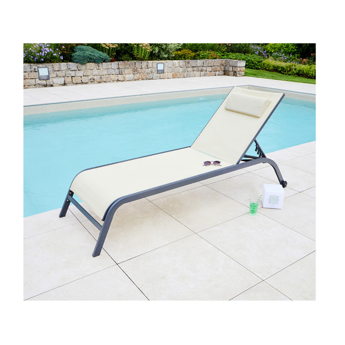 Transat de jardin en acier - lin - GOZO
