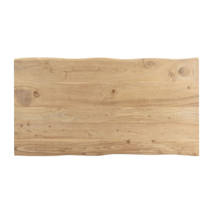 Table rectangulaire 6 personnes en bois et pieds en métal noir 175 cm - Kansas