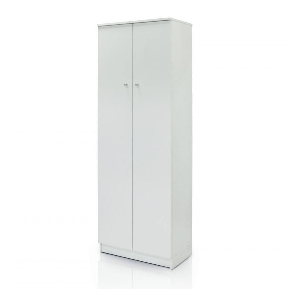 Armadio multifunzione a due ante, colore bianco, cm 62 x 34 x 183