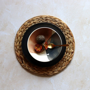 Lot de 6 assiettes creuses en grès 20cm GAIA