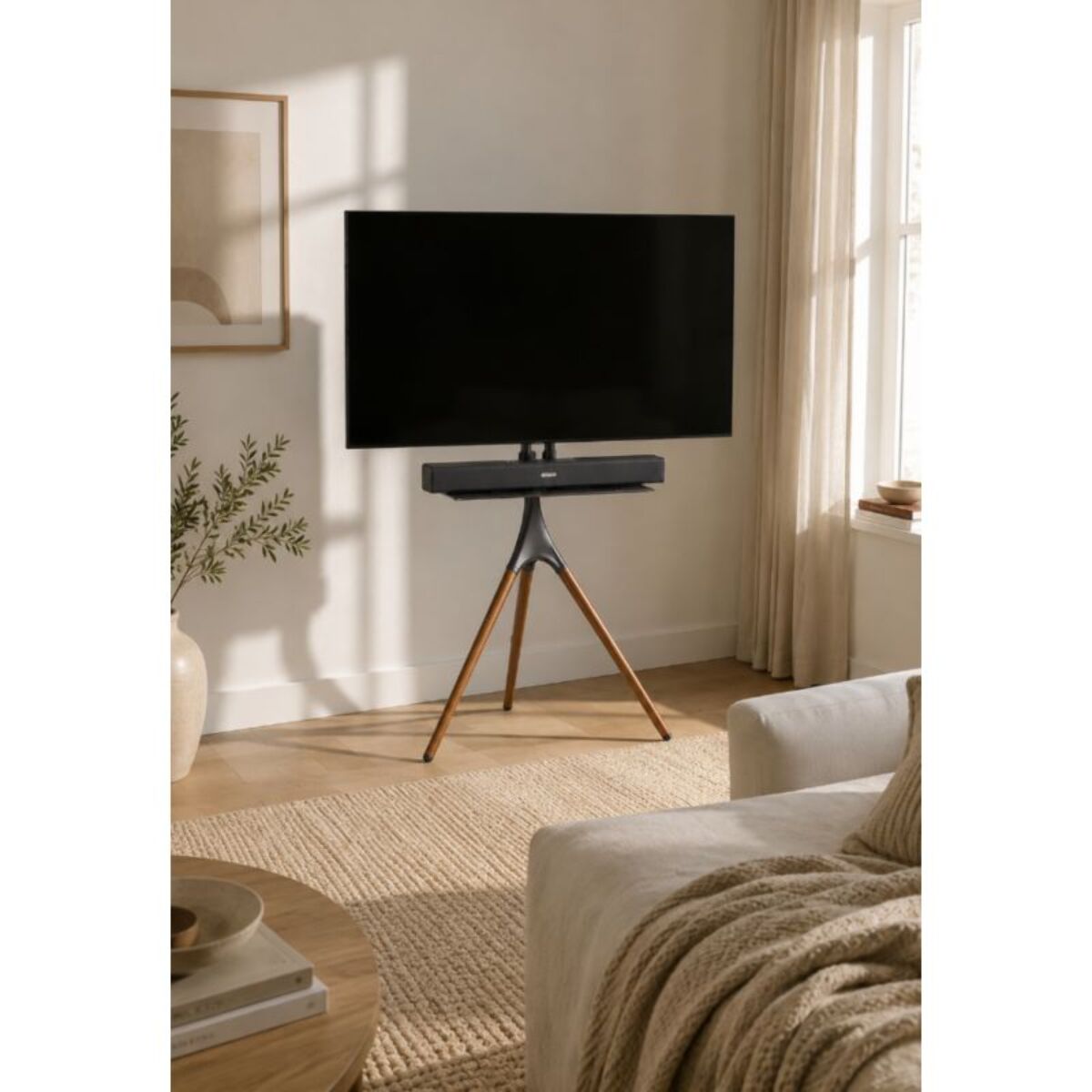 Pied TV ADEQWAT bois Pablo 45-65 pouces