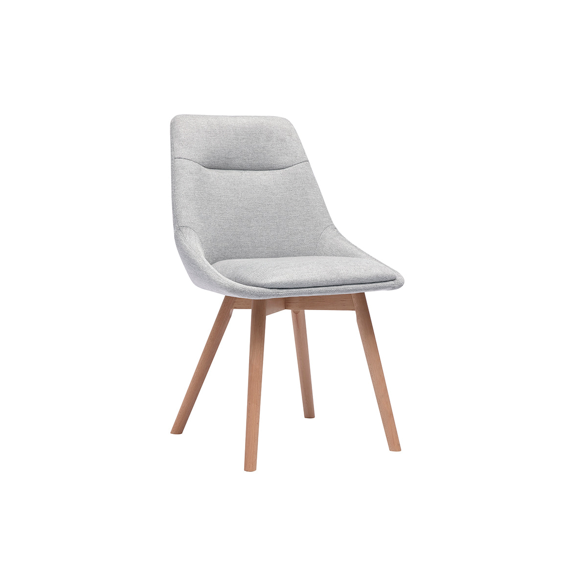 Chaises en tissu effet velours texturé gris clair et bois clair (lot de 2) ALESS