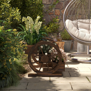 Jardinière sur pied carré potager 3 étages style rustique chic foncé