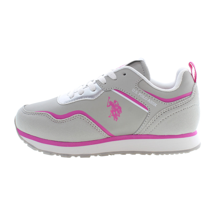 Sneakers U.S. Polo Assn Light Gray-Fuxia