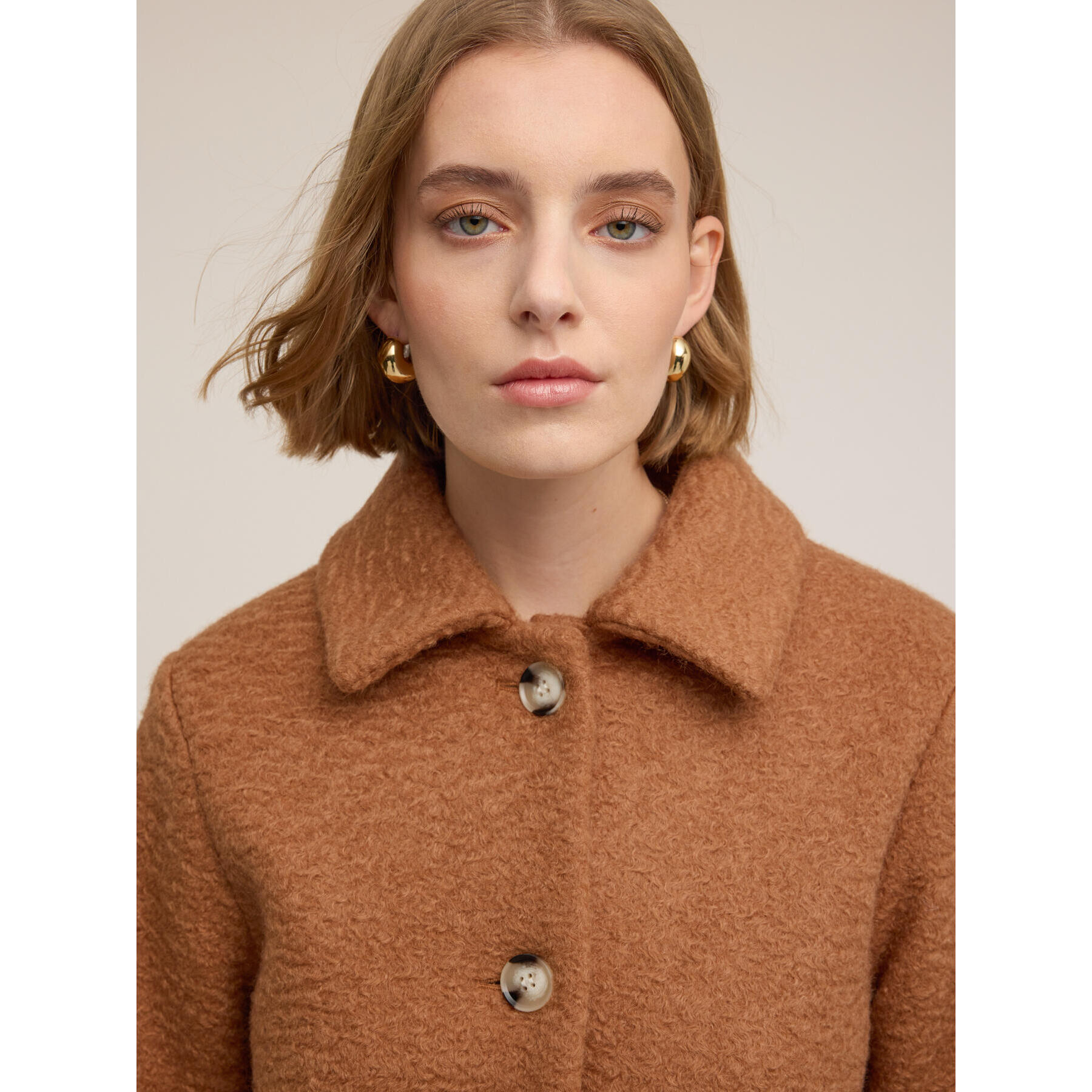 Motivi - Cappotto in panno bouclé - Marrone