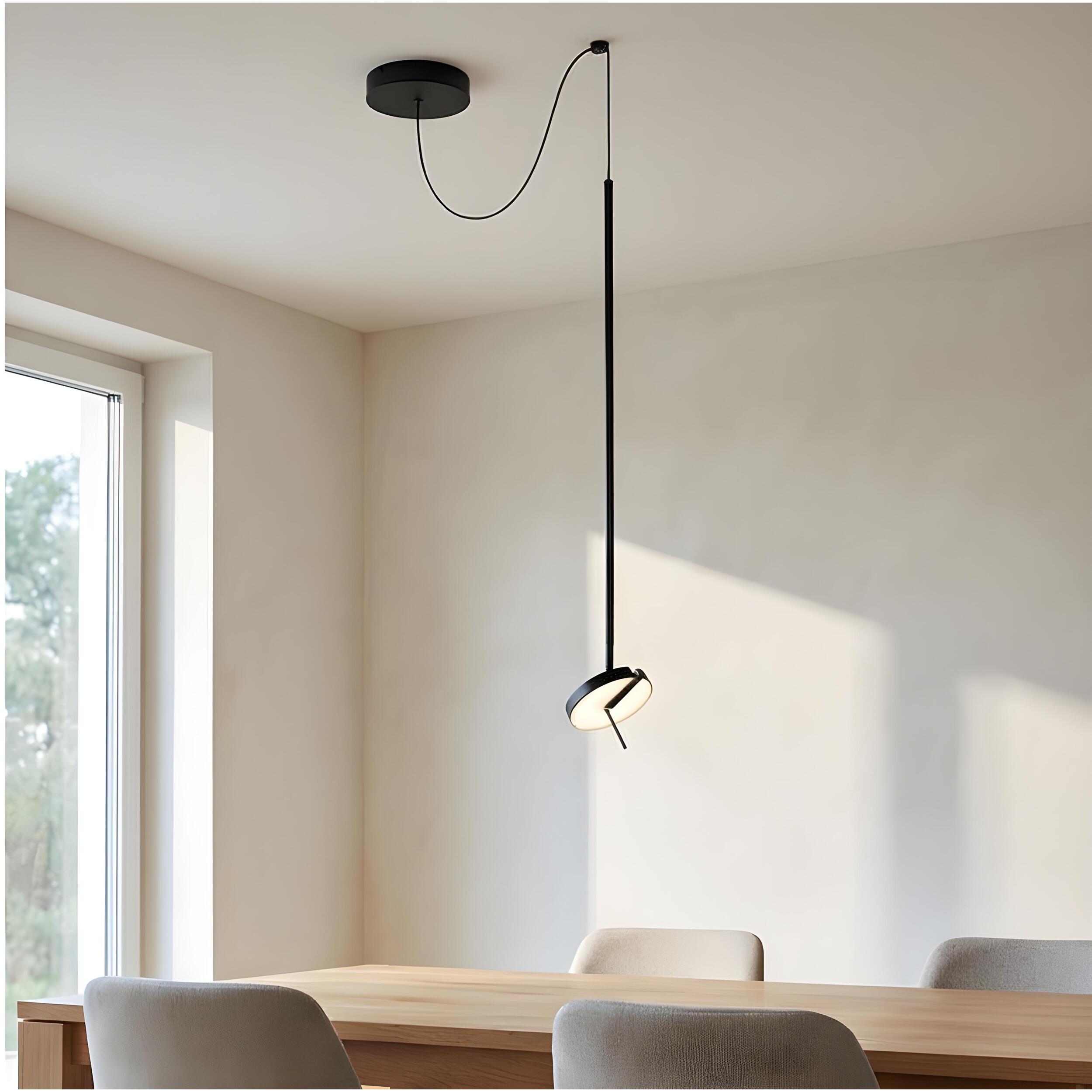 LEDS C4 Colgante Invisible Single Fixed LED 10.5 Blanco cálido - 3000K PHASE CUT Negro 550lm