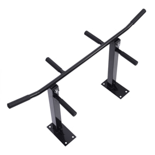Barra de Dominadas de Pared Barra para Dominadas de Acero Barra de Tracción para Entrenamiento en Casa Hogar Carga Máx. 150 kg 105,5x28x49 cm Negro