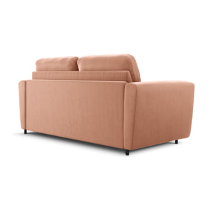 Canapé convertible "Audra" 3 places en velours rose