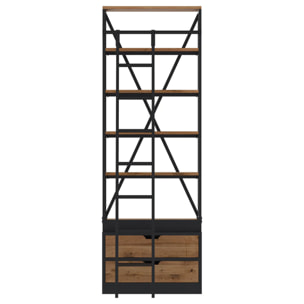 Petite bibliothèque 86 cm en bois et métal - Kasi