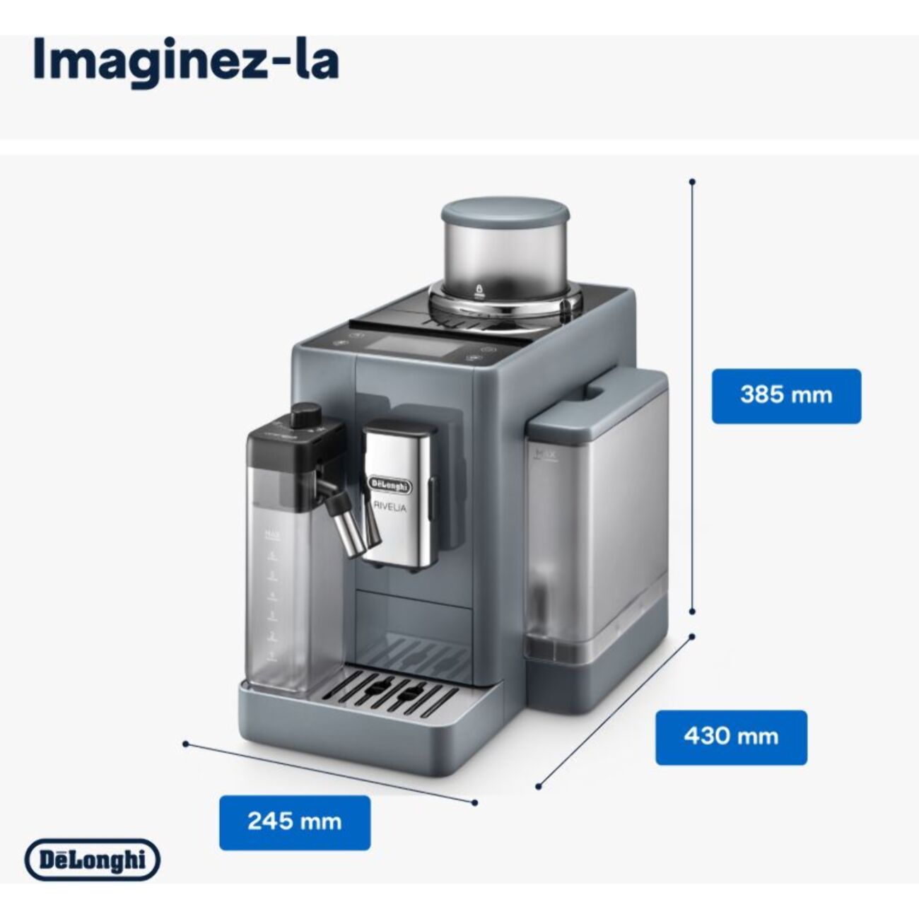 Expresso Broyeur DELONGHI FEB4455.G Rivelia Latte Gris