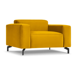 Fauteuil xl "Paradis" en velours jaune